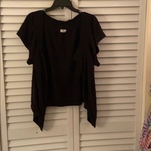 Black short sleeve cardigan
